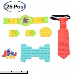Byson Creative DIY Building Bricks Blocks Toys Set Kids Party Favors 25pcs Set,Novelty Kids Birthday Gifts with Electronic Watch,Bow Tie and Tie,Small Particle Stitching Bricks Intellectual  B07P1JRZG1